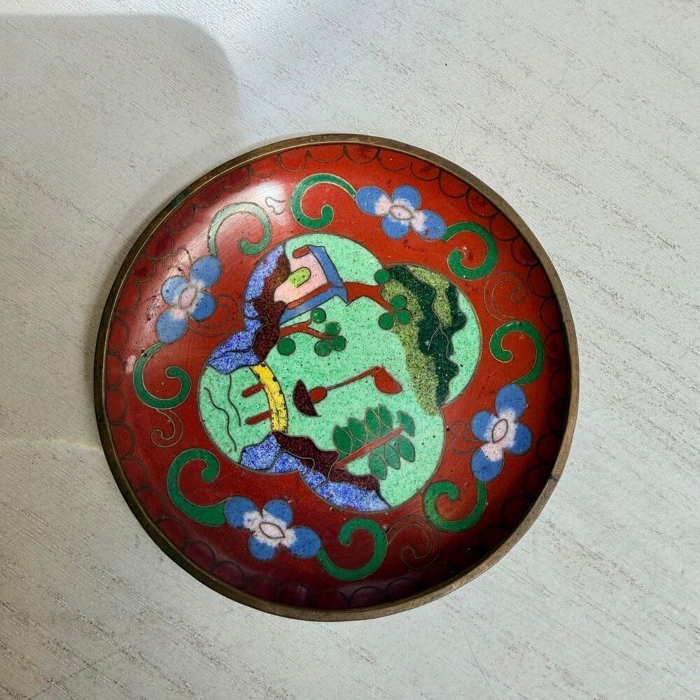Vintage cloisonné trinket dish